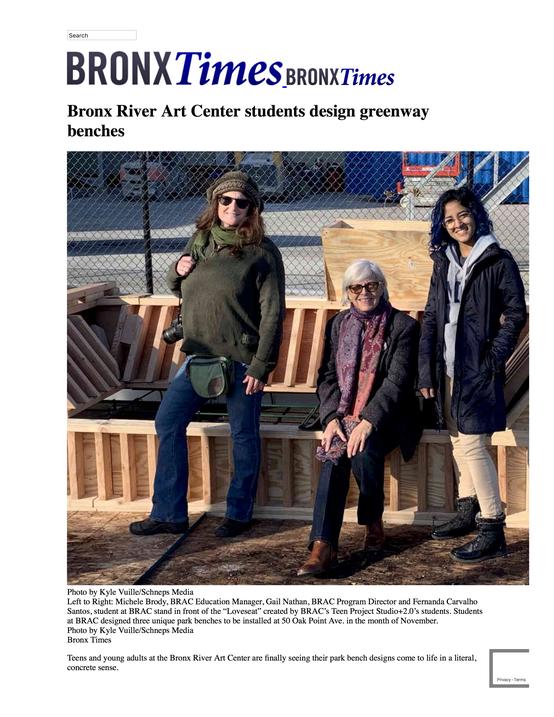 Bronx River Art Center students design greenway benches